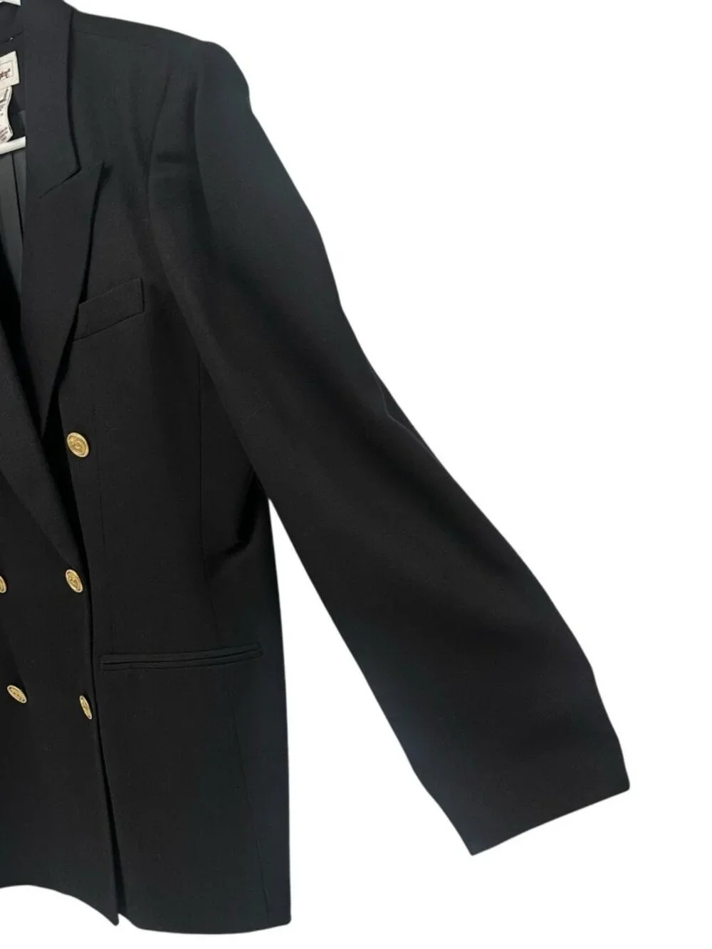 Vintage Worthington Black Blazer Jacket Polyester Blend Size 14